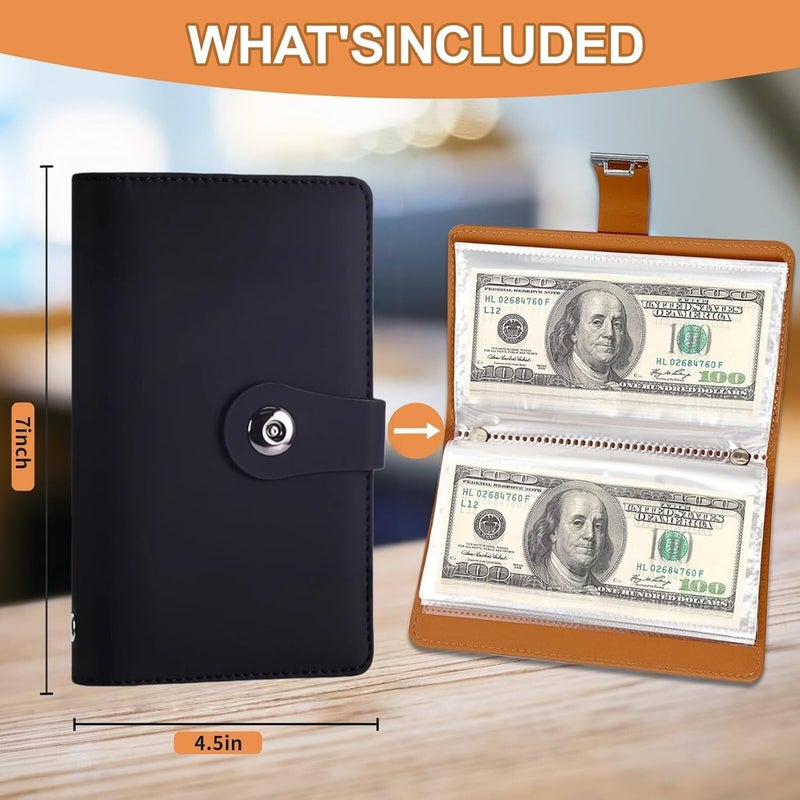 SUSOYAOCHEN 100 Envelope Challenge Binder with Lock, Savings Challenges Book with Envelopes,Envelopes Money Saving Challenge Savings Binder Successfully Reach Your Savings Goals (Black A) - Image 2